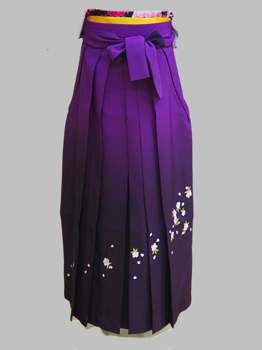 L95-6 紫濃淡ぼかし　桜刺繍