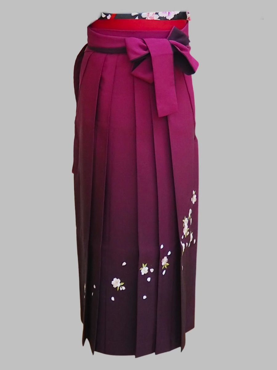 S87-3  ピンク紫ぼかし、 桜の刺繍