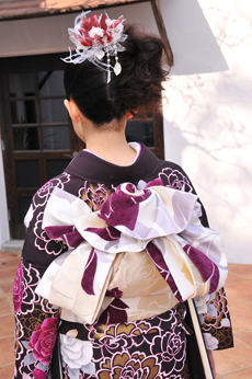 成人式振袖用帯結び3 ギャラリー 浜松近郊の神社で結婚式 写真 貸衣装の着付けスタジオ華