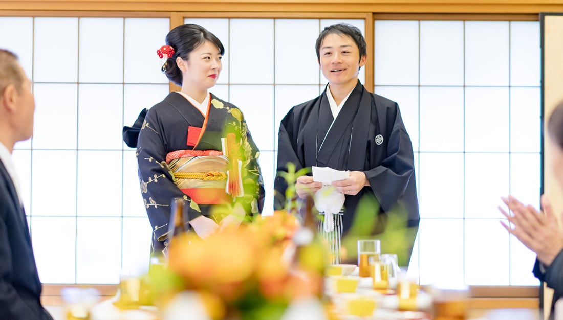 披露宴 食事会 結婚式 浜松近郊の神社で結婚式 写真 貸衣装の着付けスタジオ華